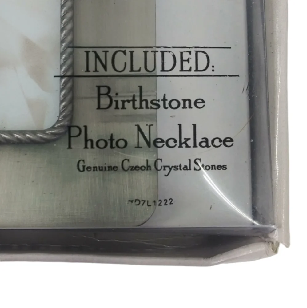 Carr July Birthstone Photo/Necklace Set Genuine Czech Crystal Stones